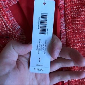 Chico’s orange tweed blazer jacket